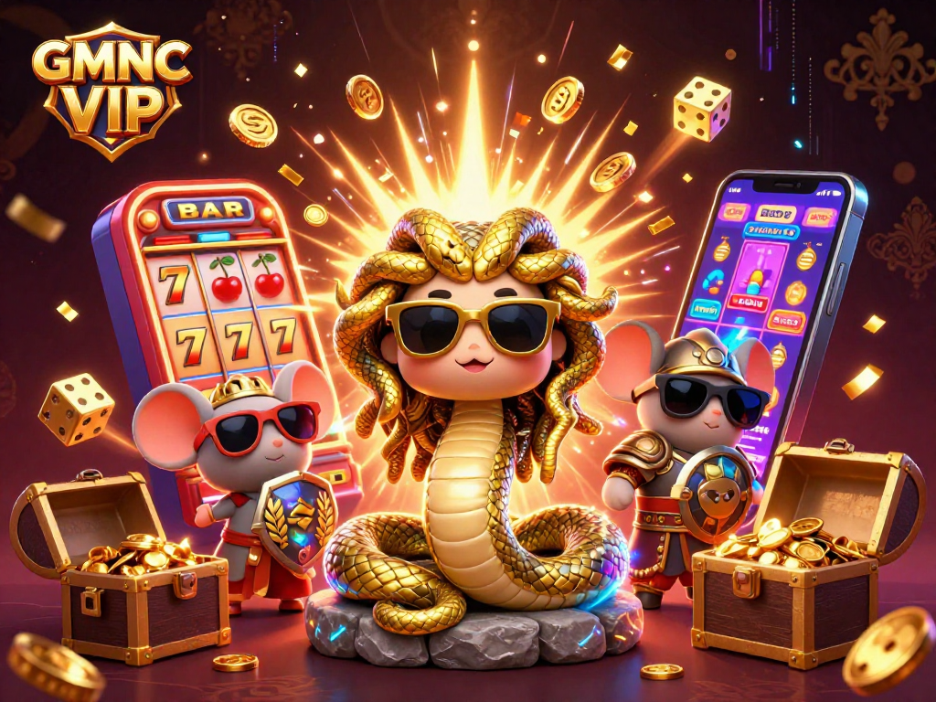 Engage with GMNC VIP's expert insights on online gambling and casino strategies in a vibrant 3D illustration.