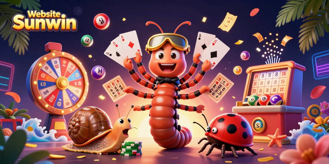 Engage with the excitement of Website Sunwin in this colorful 3D casino illustration filled with vibrant gaming elements.