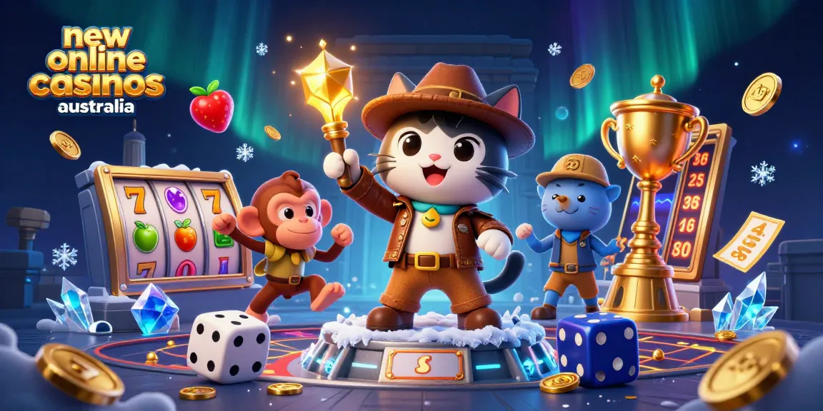 Experience excitement at new online casinos Australia with this vibrant 3D illustration of an archaeologist cat discovering gaming treasures.
